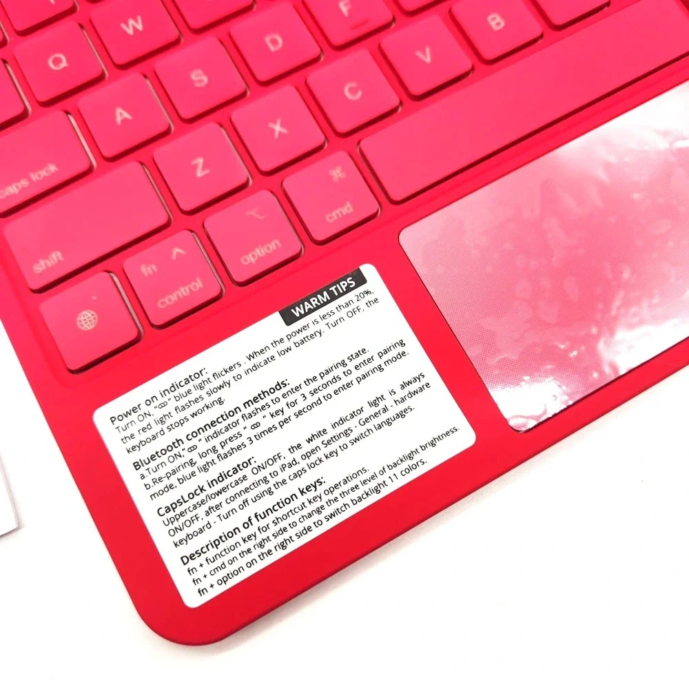 Azalea Red iPad 11th 10th Gen Keyboard Case‎ with Backlit Keys & Touch Trackpad